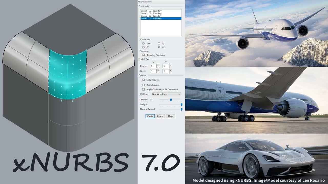 New functionalities for xNURBS plugin version 7