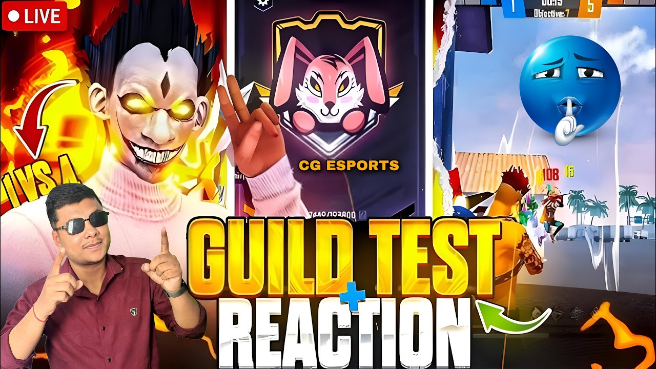 Guild Test Live Reaction On Gameplay With Civilian Gaming #freefire #gaming #guildtest