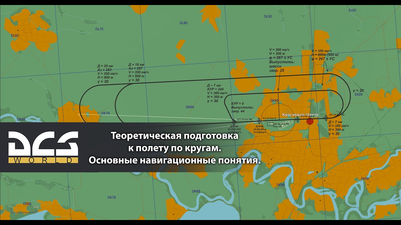 DCS L-39C. Теоретическая подготовка к полету по кругам. Основные навигационные понятия.