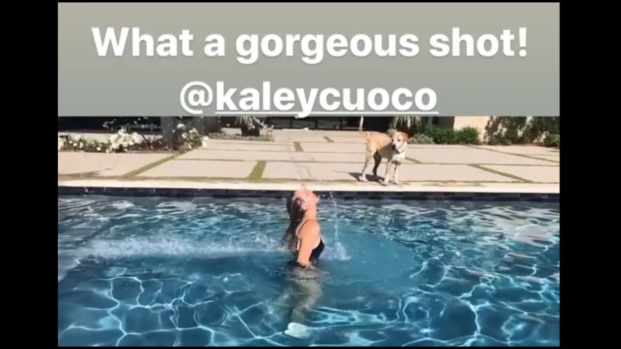 Kaley Cuoco Stuns Flipping Her Hair In Smoking Swimsuit Pool Video
