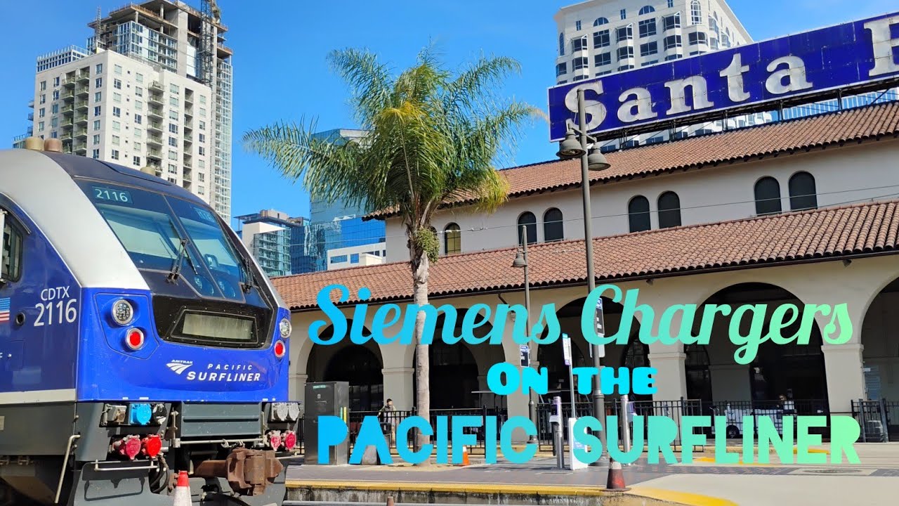 Siemens Chargers on the Pacific Surfliner