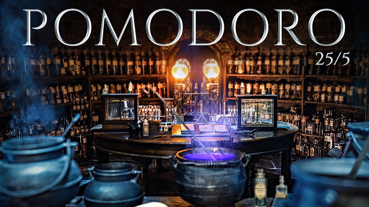 Hogwarts Potions Class 📚 POMODORO Study Session 25/5 - Harry Potter Ambience 📚 Focus, Relax & Study