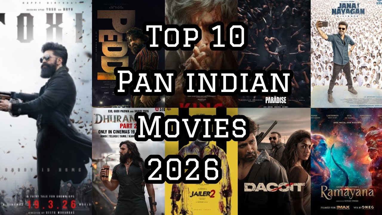 Upcoming2026  biggest top 10 pan Indian movies#yash #toxic #durandar2 #peddi  