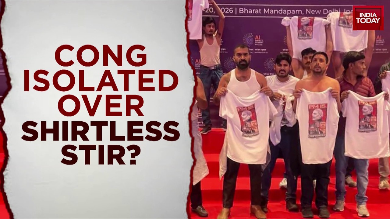 Watch: Congress Under Fire From INDIA Alliance Over Shirtless Protest At AI Summit | India Today
