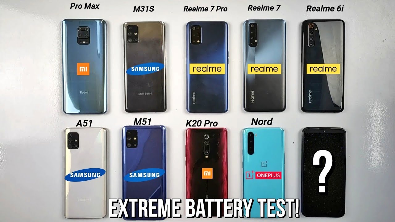 Realme 7 Pro, 7, 6i, Note 9 Pro Max, Samsung M51, A51, M31S, K20 Pro, NORD | EXTREME BATTERY TEST! 🔥