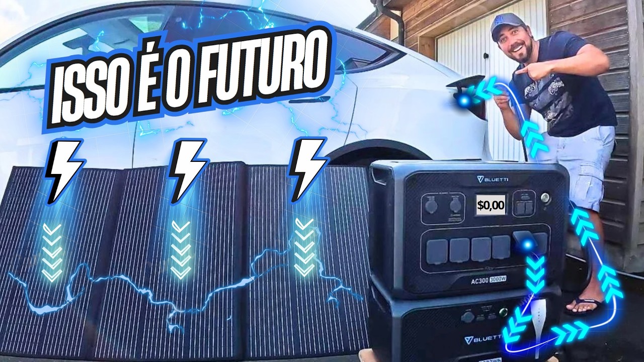 DESCOBRI UM JEITO DE ANDAR COM MEU TESLA SEM GASTAR DINHEIRO [BLUETTI AC300+B300]