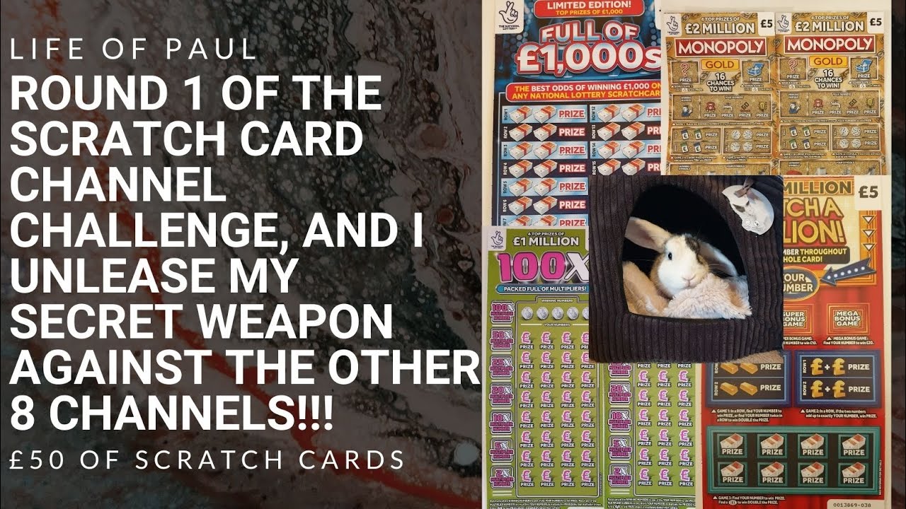 Round 1 of the Scratch Card Channel Challenge, it's &pound;50 of &pound;5 scratch cards