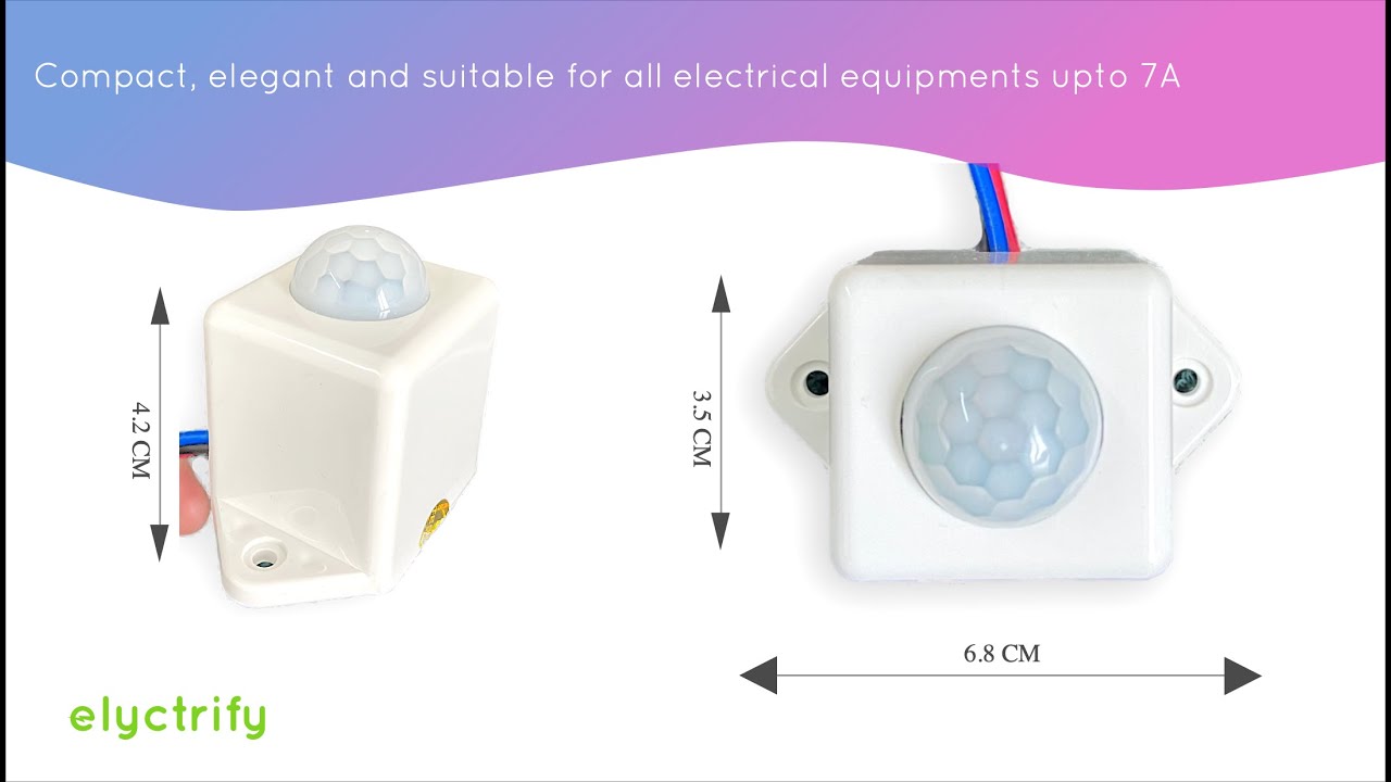 Installation of elyctrify energy saving PIR  motion detection sensor switch, 230v 7A