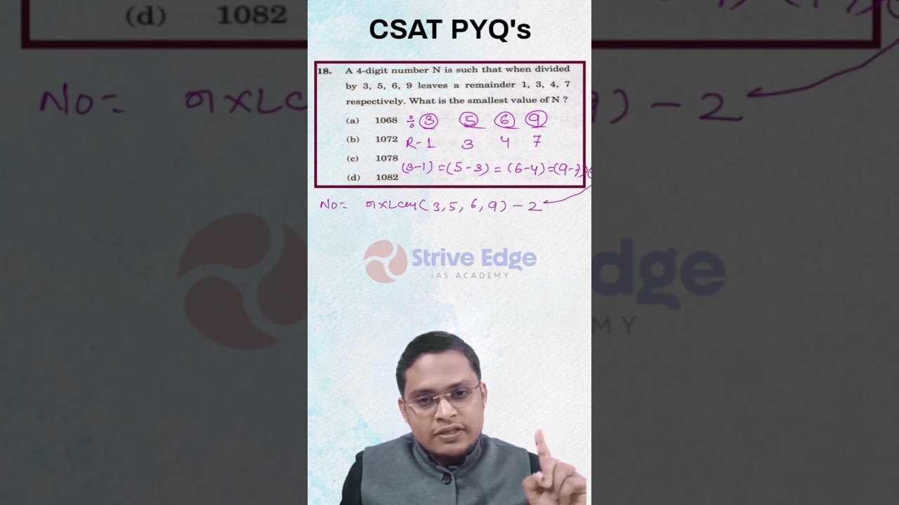 CSAT PYQ Explained | Remainder & Number System Trick | UPSC CSAT 2024/2025