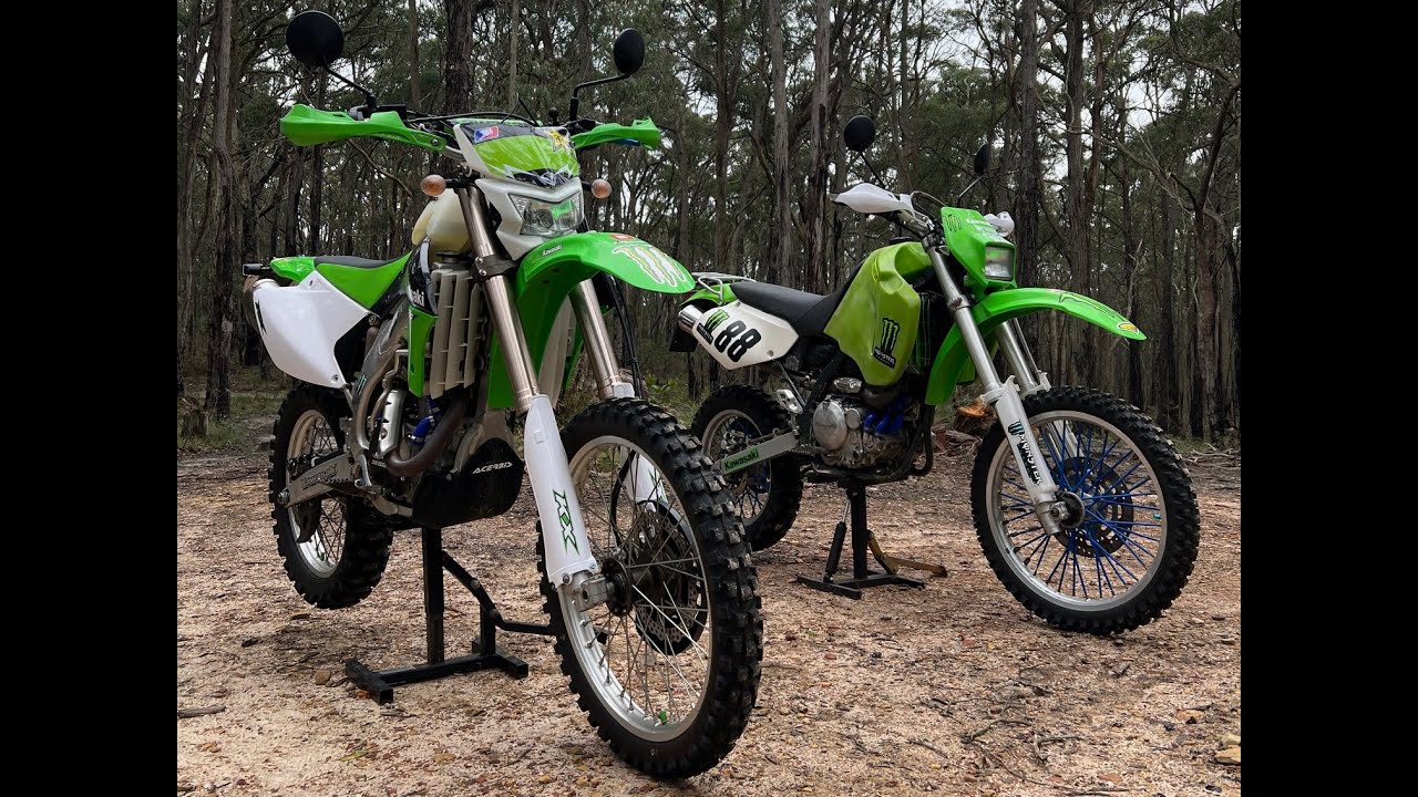 1993 KLX 650c and a 2008 KLX450r Side by Side