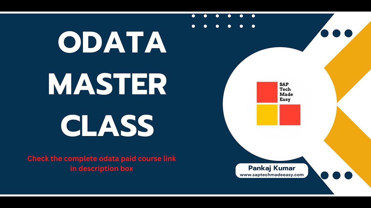 ODATA Master Class | Learn ABAP Odata Gateway Basics