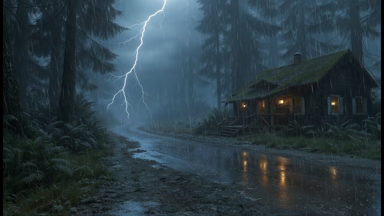 Rain and Thunder Sounds for Sleeping | Night Rain Noise for Deep Sleep