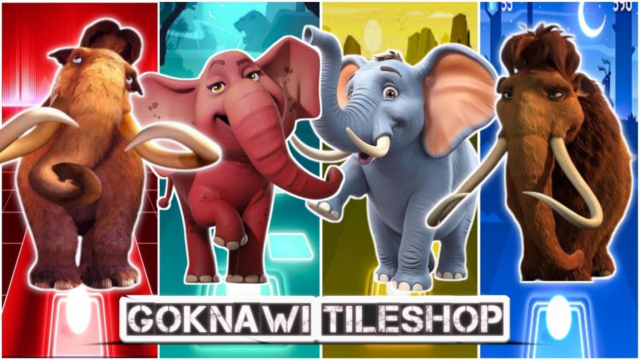 🎬⚡Funny Manfred 🦣🆚 Funny Elephant 🐘🆚 Funny Simpsont 🐘🆚 Funny Manny 🦣|Coffin Dance Tiles Hop 🪩🌈🔥🎊💥🌼