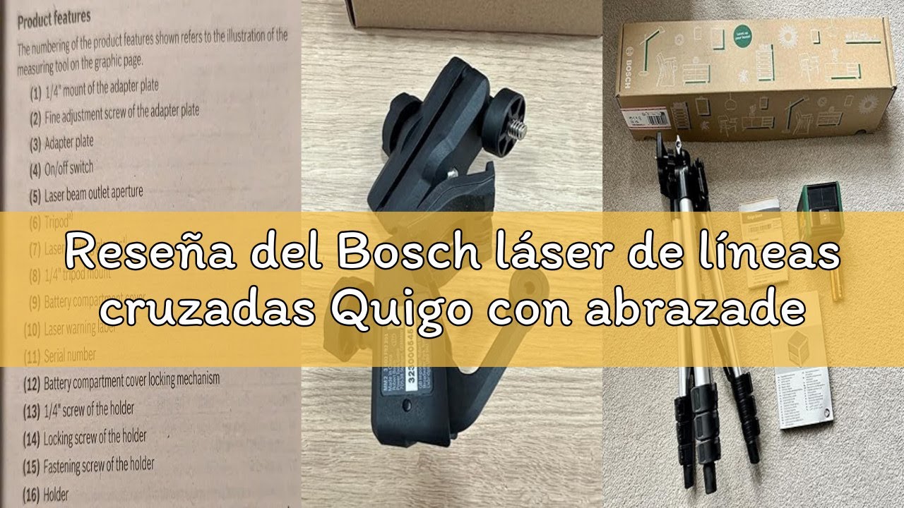 Reseña del Bosch láser de líneas cruzadas Quigo con abrazadera universal MM 2 (alineación fácil y pr