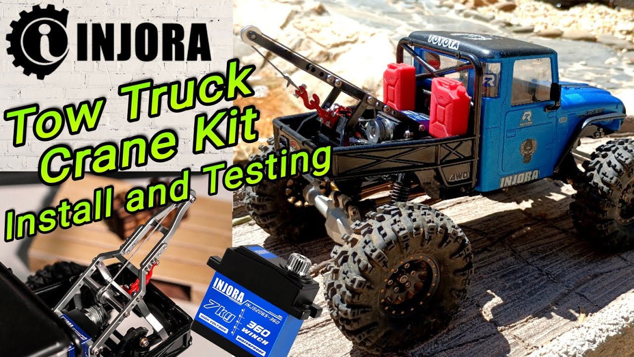 Trx4m Injora Rc 1/18 Tow Truck Crane Kit Install and Testing #injora #rc #rctruck @INJORA