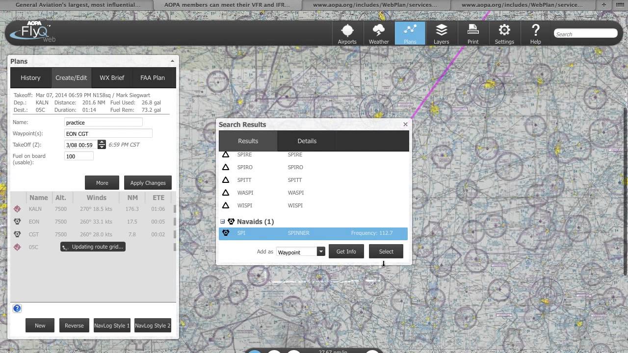 Flight Planning with Siegwart Aviator