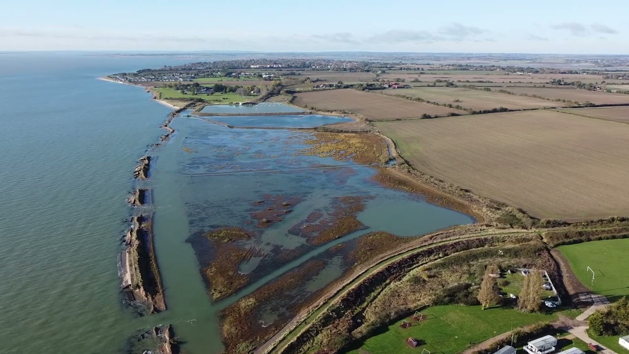 Drone footage of Coopers Beach, Holiday Park, East Mersea #youtubeshorts