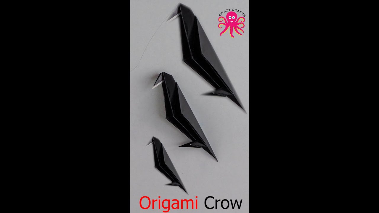 Origami Crow Craft for kids || Color paper || minute craft || YouTube shorts