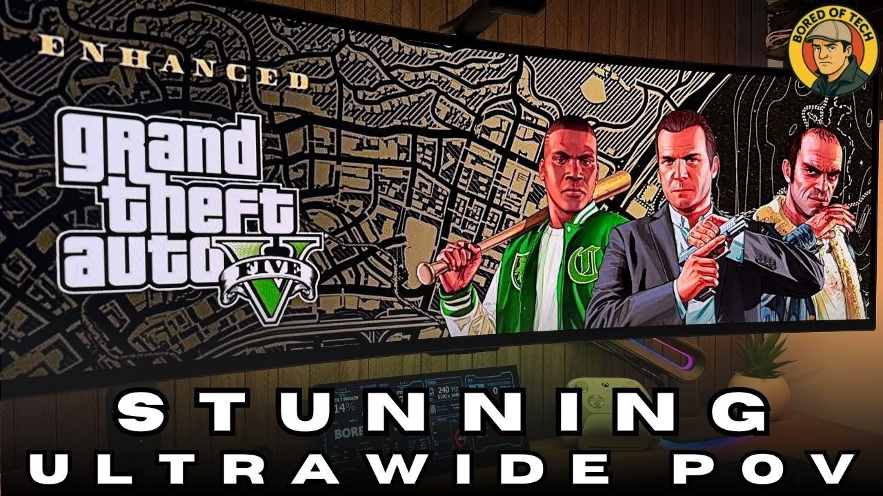 GTA V Enhanced on 49inch G9 OLED 5120x1440 Gaming Monitor | RTX 5080 32:9 FPS Gameplay Review