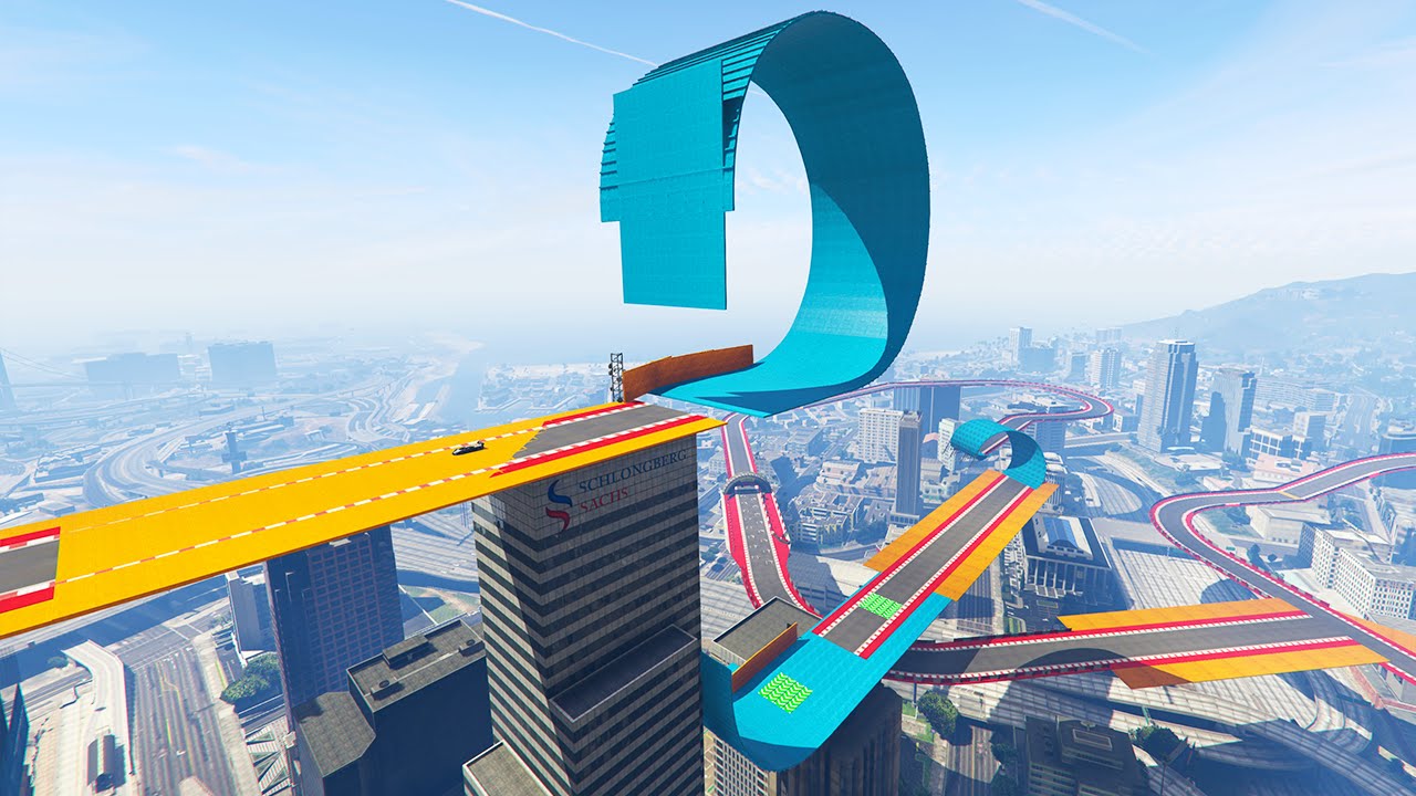 IMPOSSIBLE MODDED CITY SKY RACE! (GTA 5 Funny Moments)