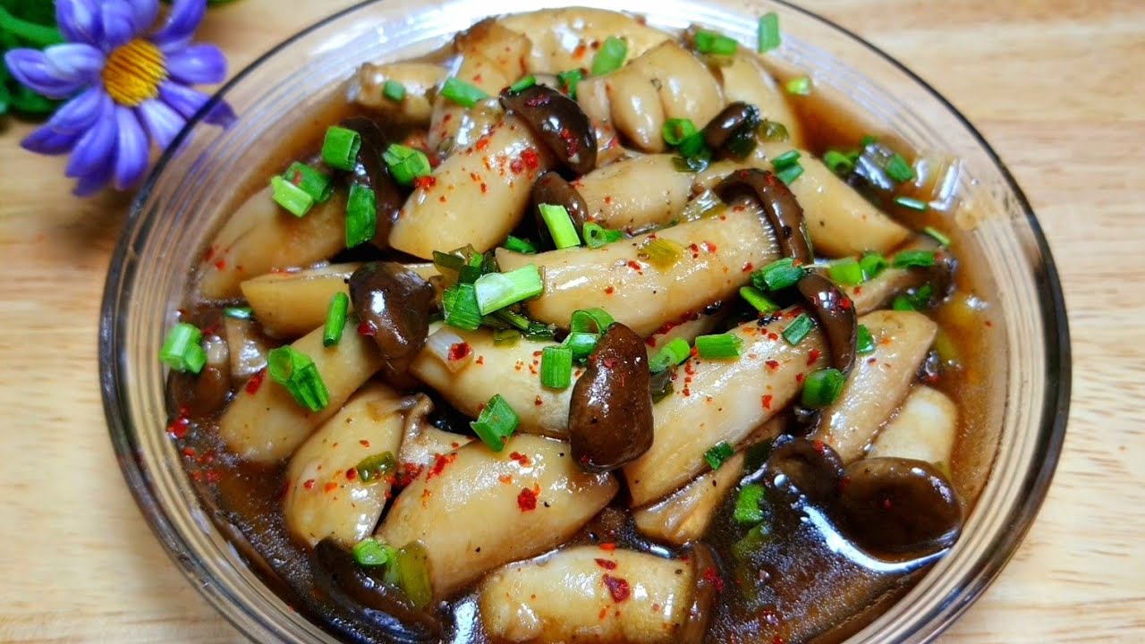 Món Chay Ngon - Cách làm Nấm Đùi Gà kho nước tương món chay dễ nấu ăn cơm rất ngon