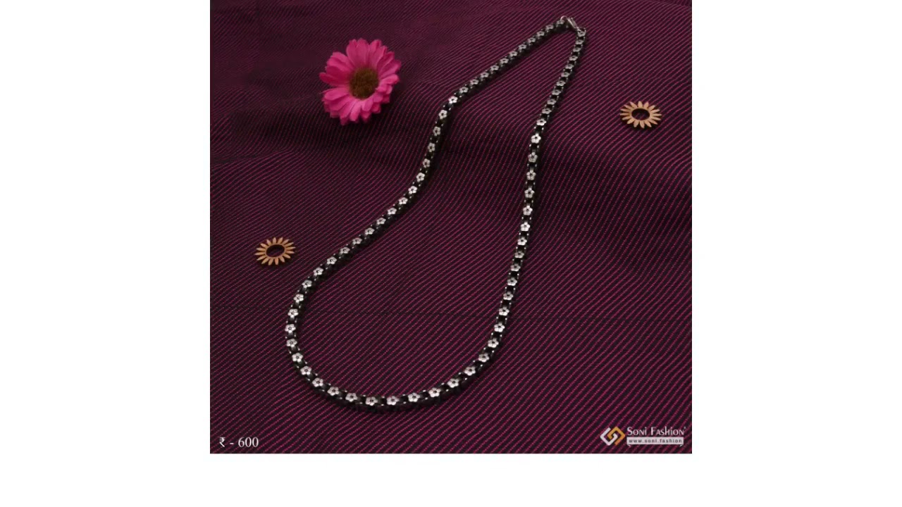 📢 Best Quality Attractive Flower Design Silver & Black Color Chain for Men - Style B273 📢