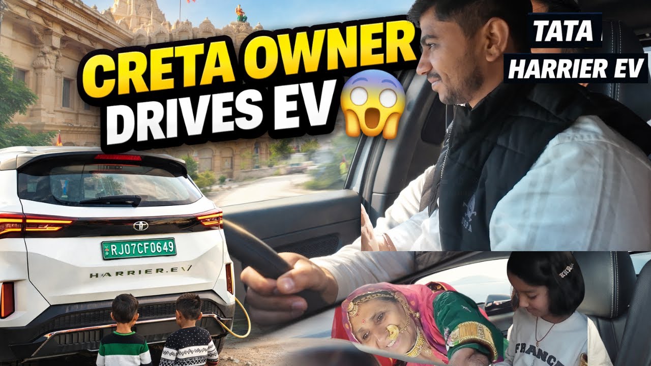 Creta Owner Drives Tata Harrier EV for the First Time 😱🚗⚡ | Junakhedi Hanuman Mandir, Jodhpur Vlog