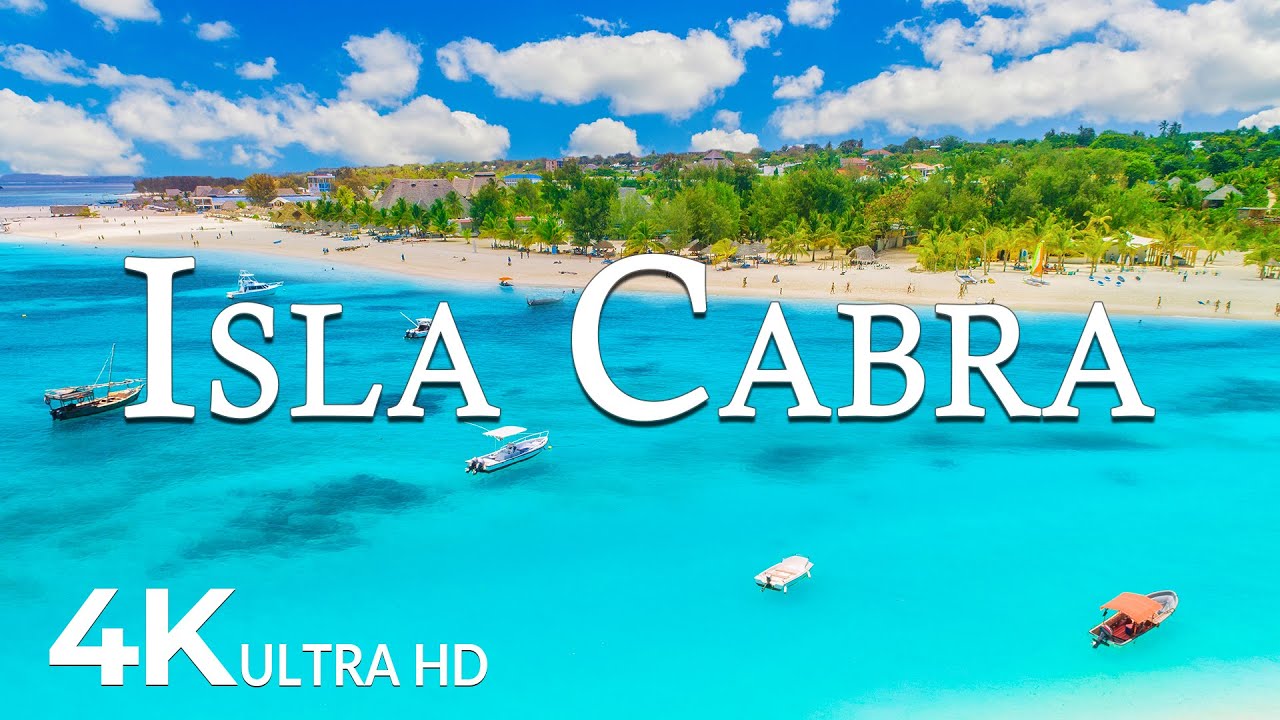 FLYING OVER ISLA CABRA (4K UHD) - Amazing Beautiful Nature Scenery with Relaxing Music - 4K VIDEOUHD