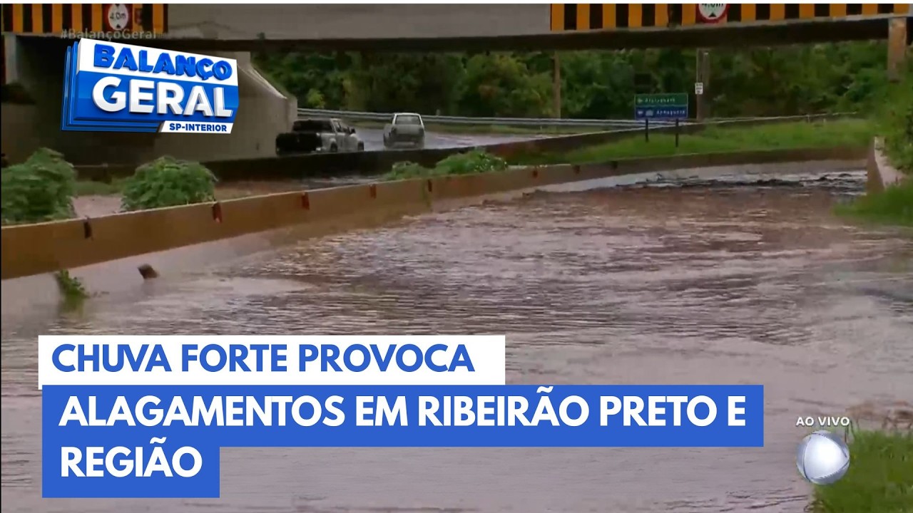Chuva forte provoca alagamentos em Ribeirão Preto e região