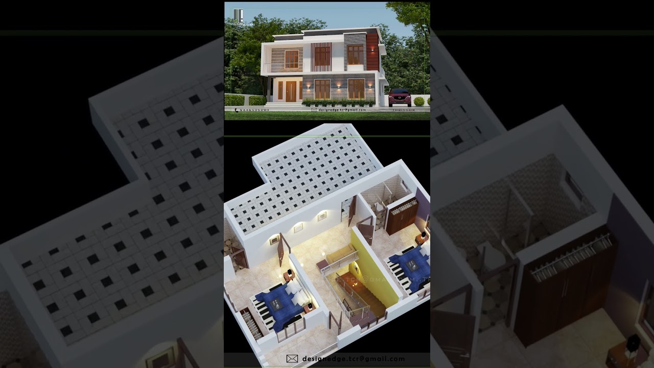 Проект дома с 4 спальнями | DESIGN EDGE THRISSUR | KERALA HOME DESIGN
