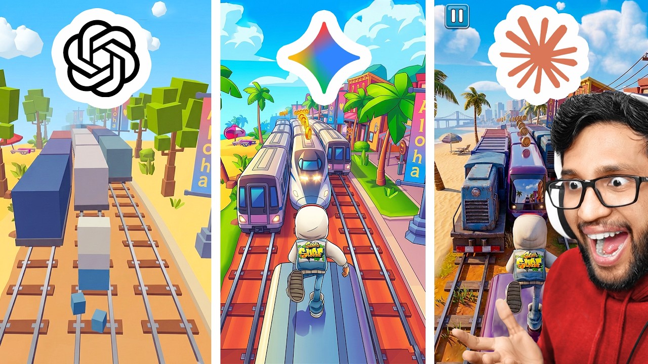 ChatGPT vs Gemini vs Claude (Who can Make Subway Surfers in 15 Minutes?)