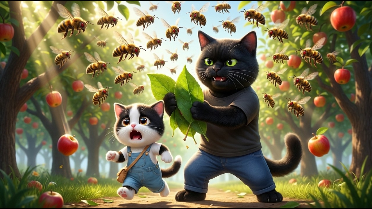 Angry Bee Army Attack! 🐝 Brave Cat Saves Baby Kitten | Cartoon Cats Gmod Animation