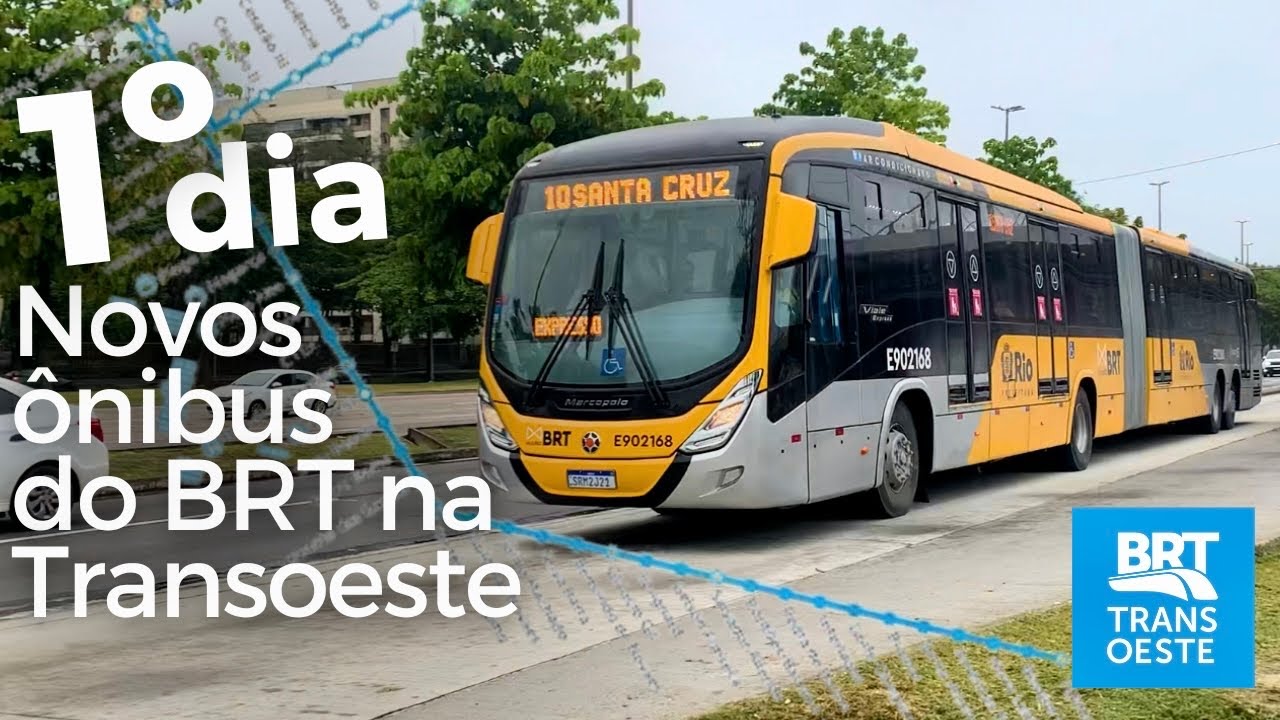 1º dia de operação dos novos ônibus no BRT Transoeste