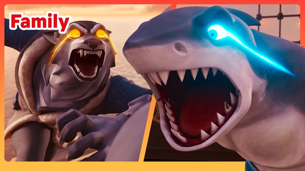 Werewolf VS Were-Shark BRAWL at Sea | Wolf King | Netflix Family