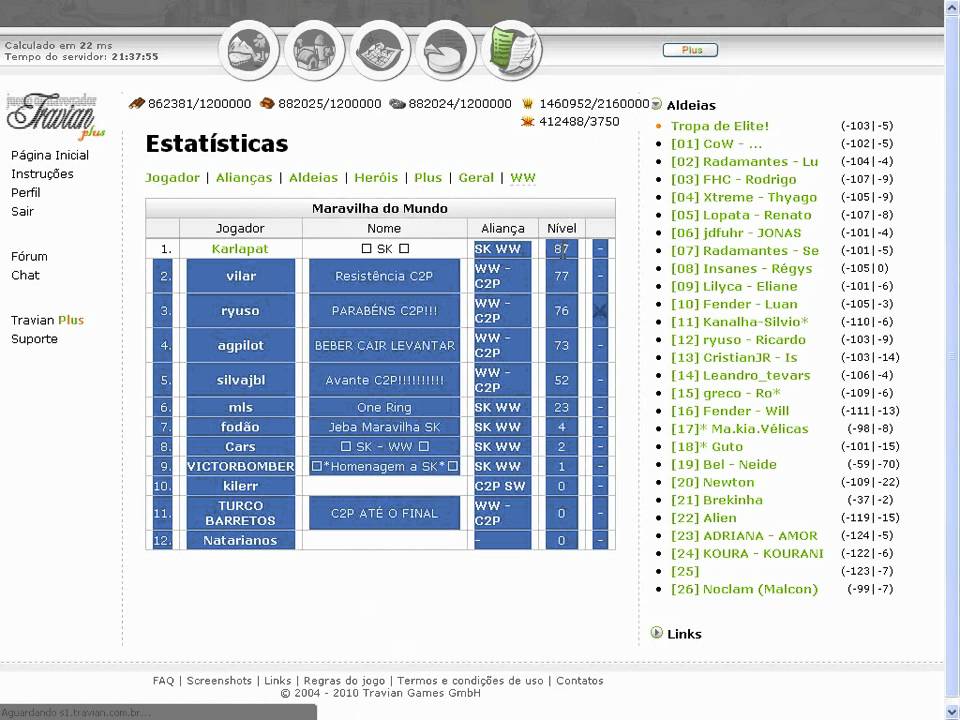 MAIOR ATAQUE TRAVIAN BR 1X JAPON (REGYS) WW - C2P VS SK