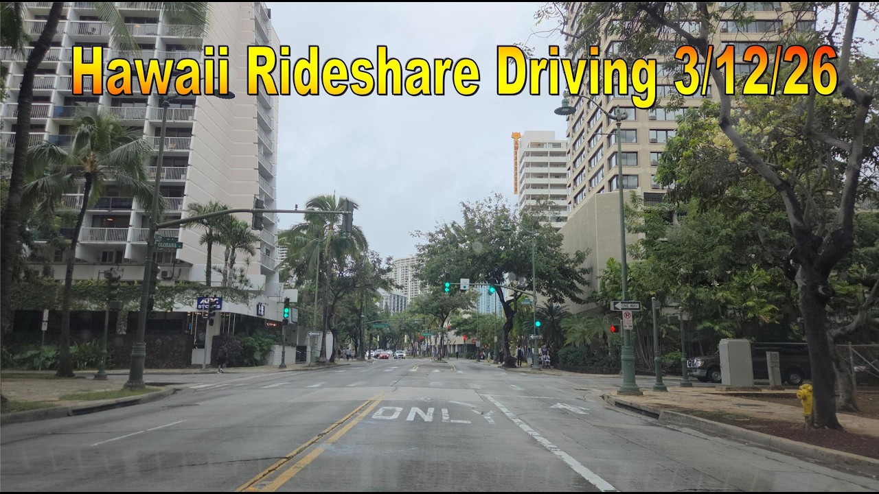 Hawaii Rideshare Driving 3/12/26 in Honolulu, Oahu, Hawaii