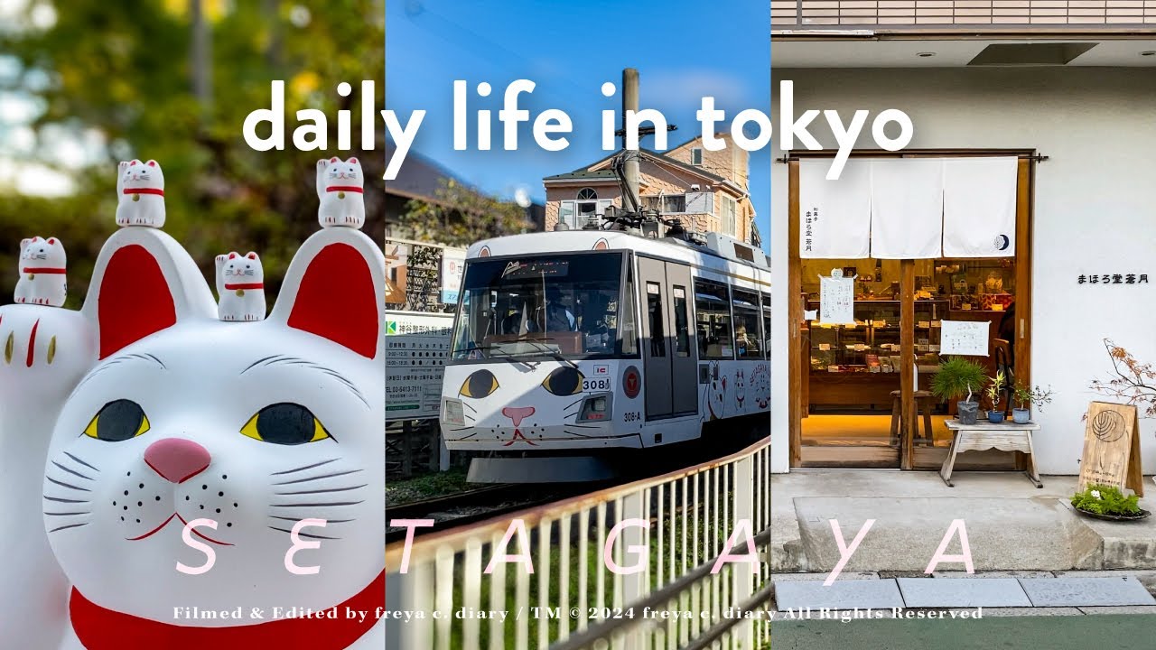 東京路面電車東急世田谷線🚃招福貓大量出沒中 | 招福貓起源地豪德寺 | 亥の子🐗小豬餅＆招福貓和菓子 | 季節限定巴斯克蛋糕咖啡廳🍰 | 豪德寺商店街小店探索 | freya c. diary