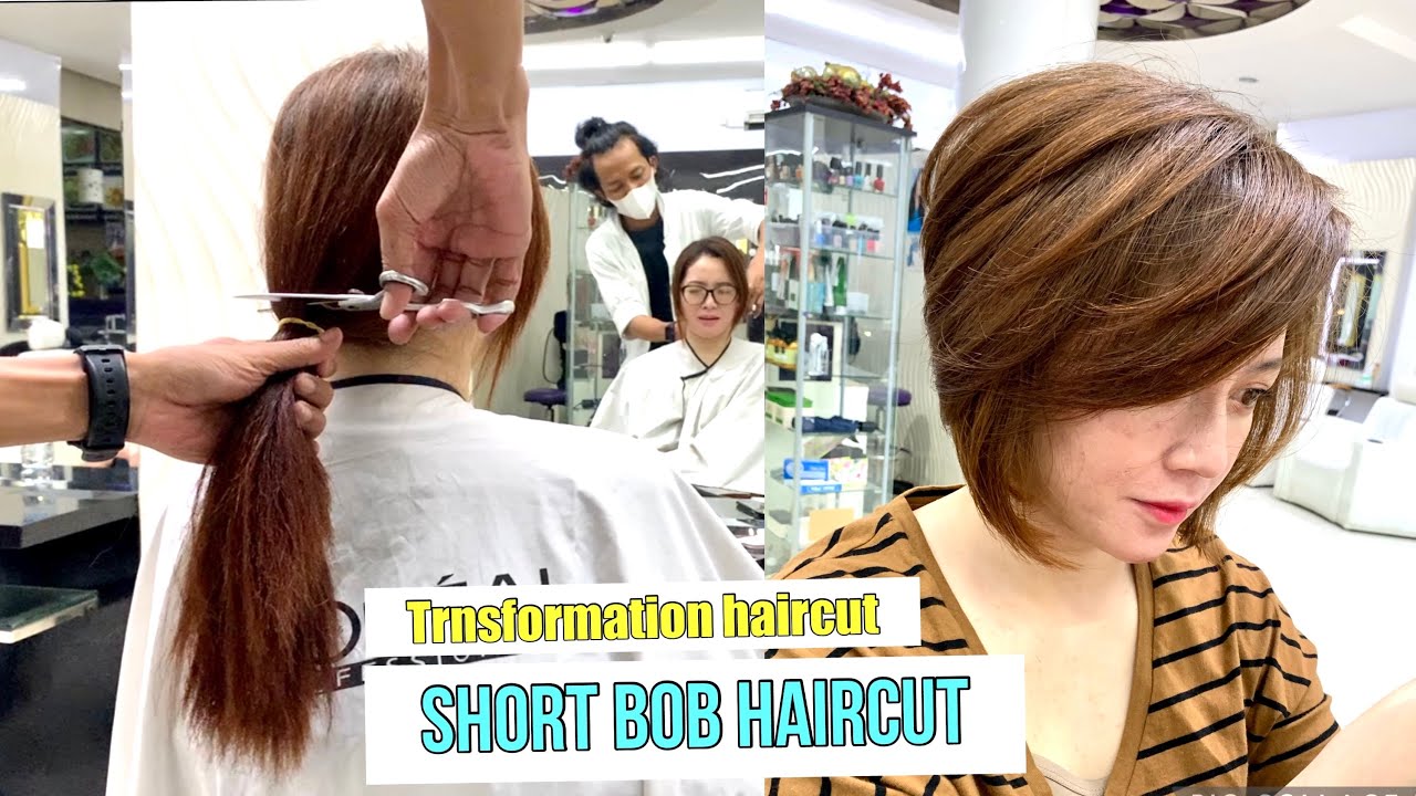 SHORT BOB HAIRCUT | Hair Transformation | Potong rambut bob pendek | DIY | ASMR | Update | hairstyle
