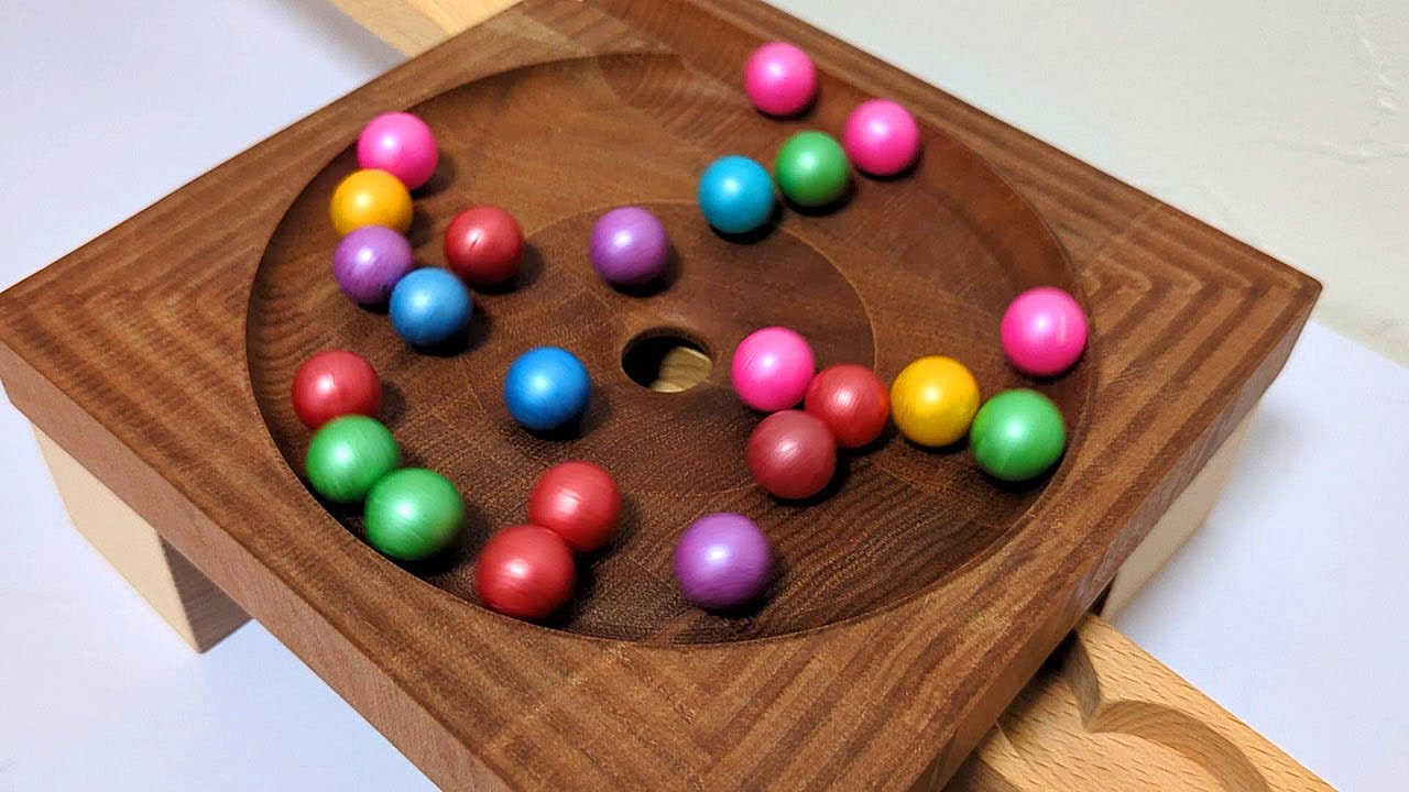 Marble Run ASMR ☆ 2 plates & 4 wave slope wooden jump course