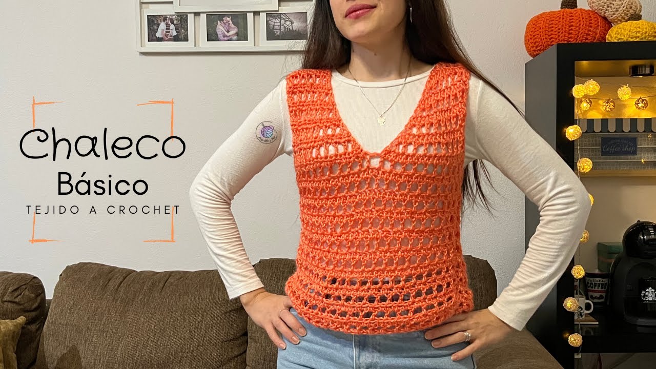 CHALECO TEJIDO FACIL DE HACER / CHALECO BASICO