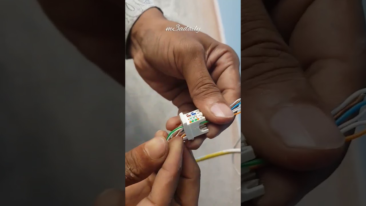Face plate with Modular Ethernet cable wiring, how to fit perfectly #project #tech #it #corporate
