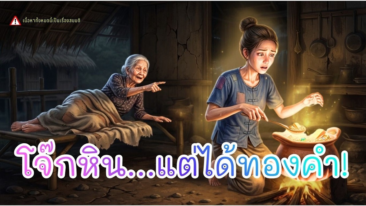ลูกสะใภ้กตัญญูต้มโจ๊กหินให้แม่สามีกิน แต่หม้อโจ๊กกลับกลายเป็นหม้อทองคำปาฏิหาริย์!|นิทานพื้นบ้านไทย