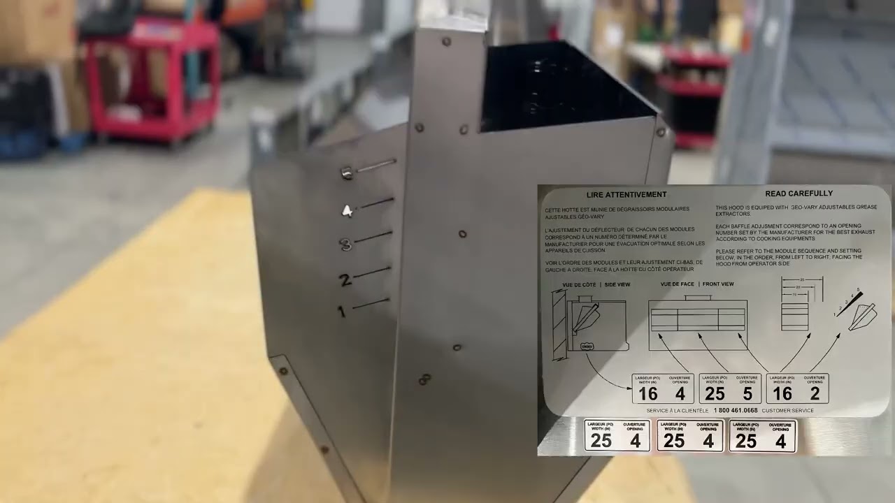 Cadexair Geovary grease filter adjustment