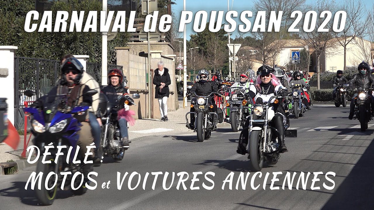 Carnaval de Poussan 2020 : Défilé des motos et des voitures anciennes   7' 42