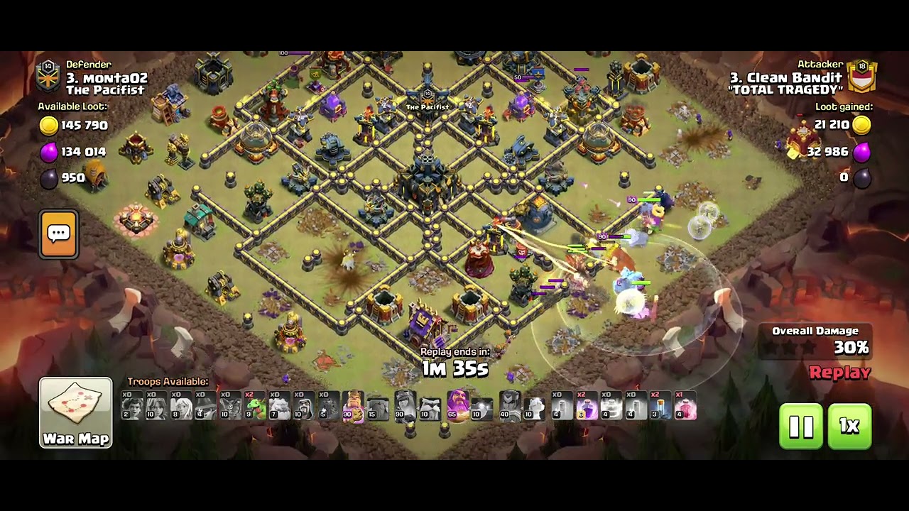 Coc Clan war.. th15 vs th17 attack strategy too strong 💯