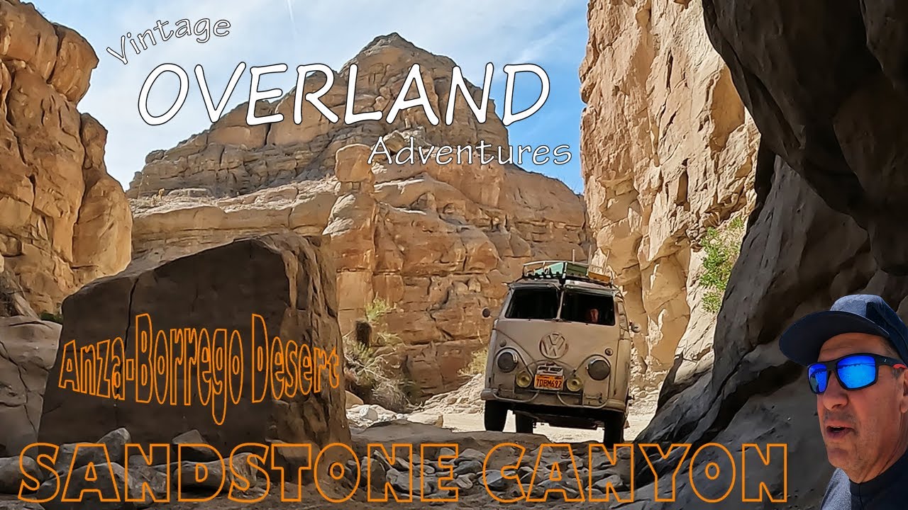 VW BUS - Overlanding OffRoad Trail Sandstone Canyon in Anza-Borrego Desert State Park Breath-Taking