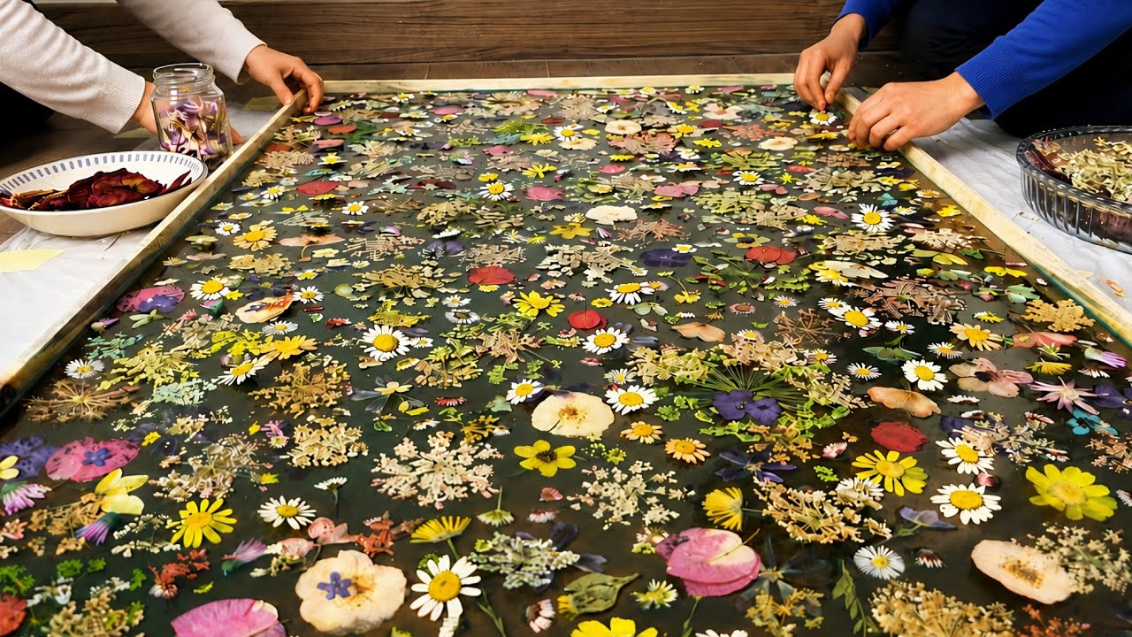 Luxurıous Epoxy Table Making (With Thousands of Real Flowers)