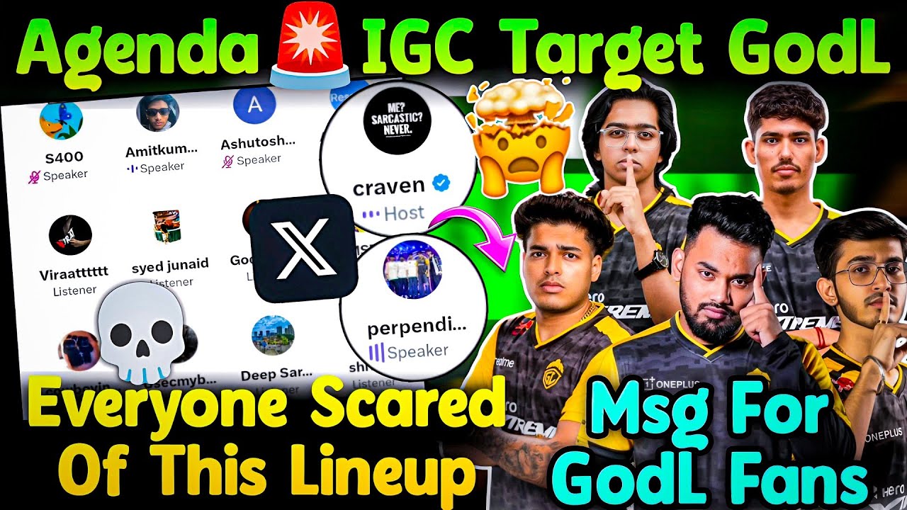 Craven Expose Agenda Against GodLike⚠️🚨 IGC Target😳 Scared Of This Lineup🥵 Message For GodL Fans💛