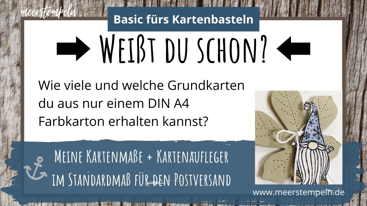 ⚓️ Meine Maße für Standardkarten + Kartenaufleger für Bastelanfänger - mit Produkten von Stampin'Up!