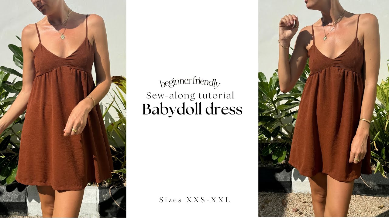 Babydoll dress sewing pattern | Beginner friendly sew-along tutorial | mini summer dress